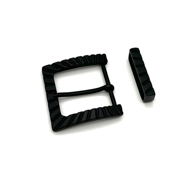 Schwarze offene Gürtelschließe 40mm für Druckknopfgürtel