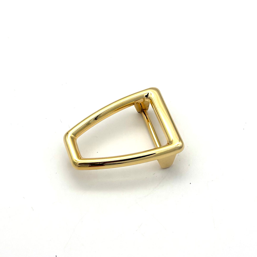Gürtelschließe Buckle 30 mm in Gold für Druckknopfgürtel – Frontansicht