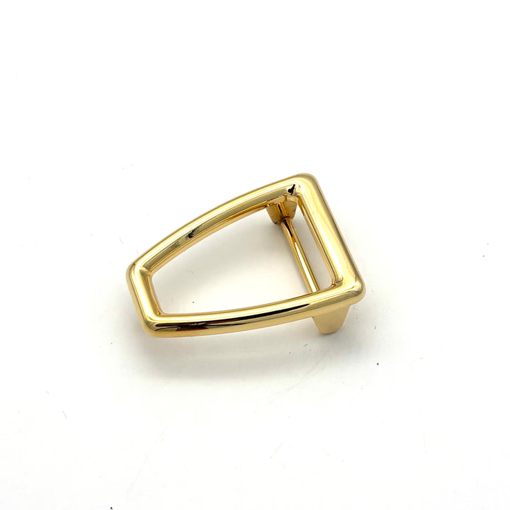 Gürtelschließe Buckle 30 mm in Gold für Druckknopfgürtel – Frontansicht