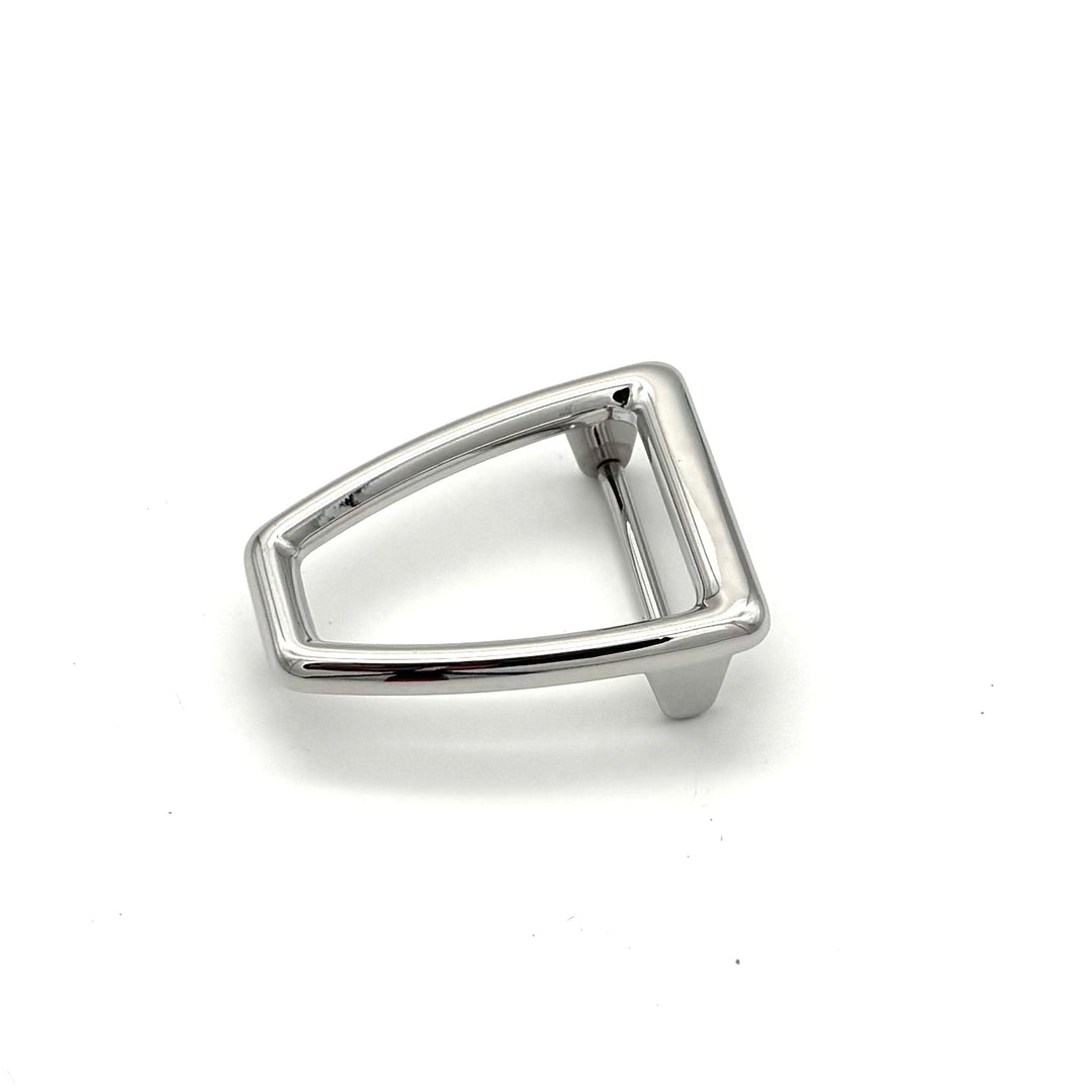 Gürtelschließe Buckle 30 mm in Silber für Druckknopfgürtel – Frontansicht