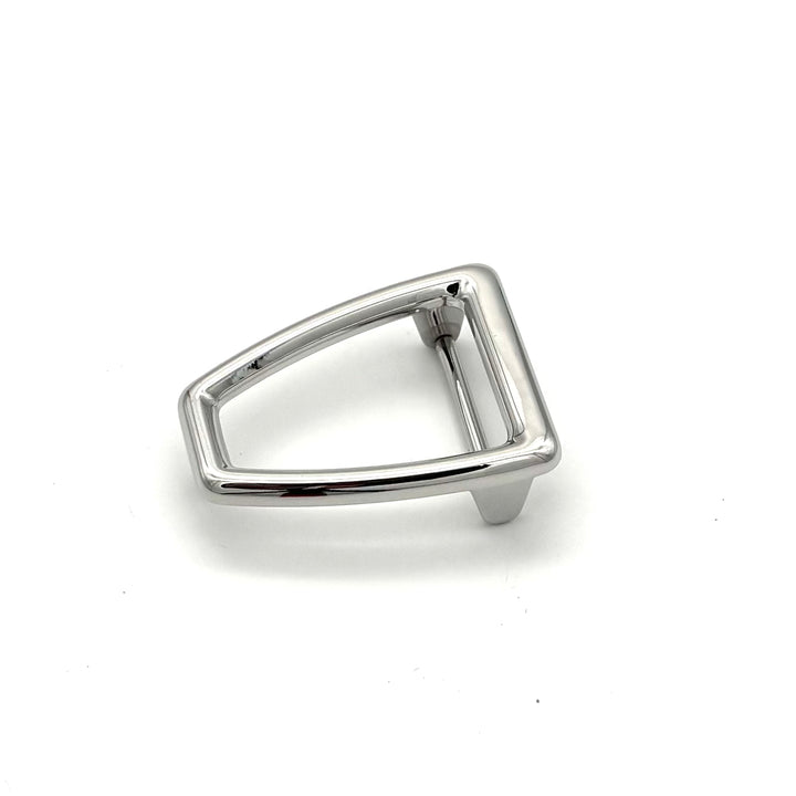 Gürtelschließe Buckle 30 mm in Silber für Druckknopfgürtel – Frontansicht