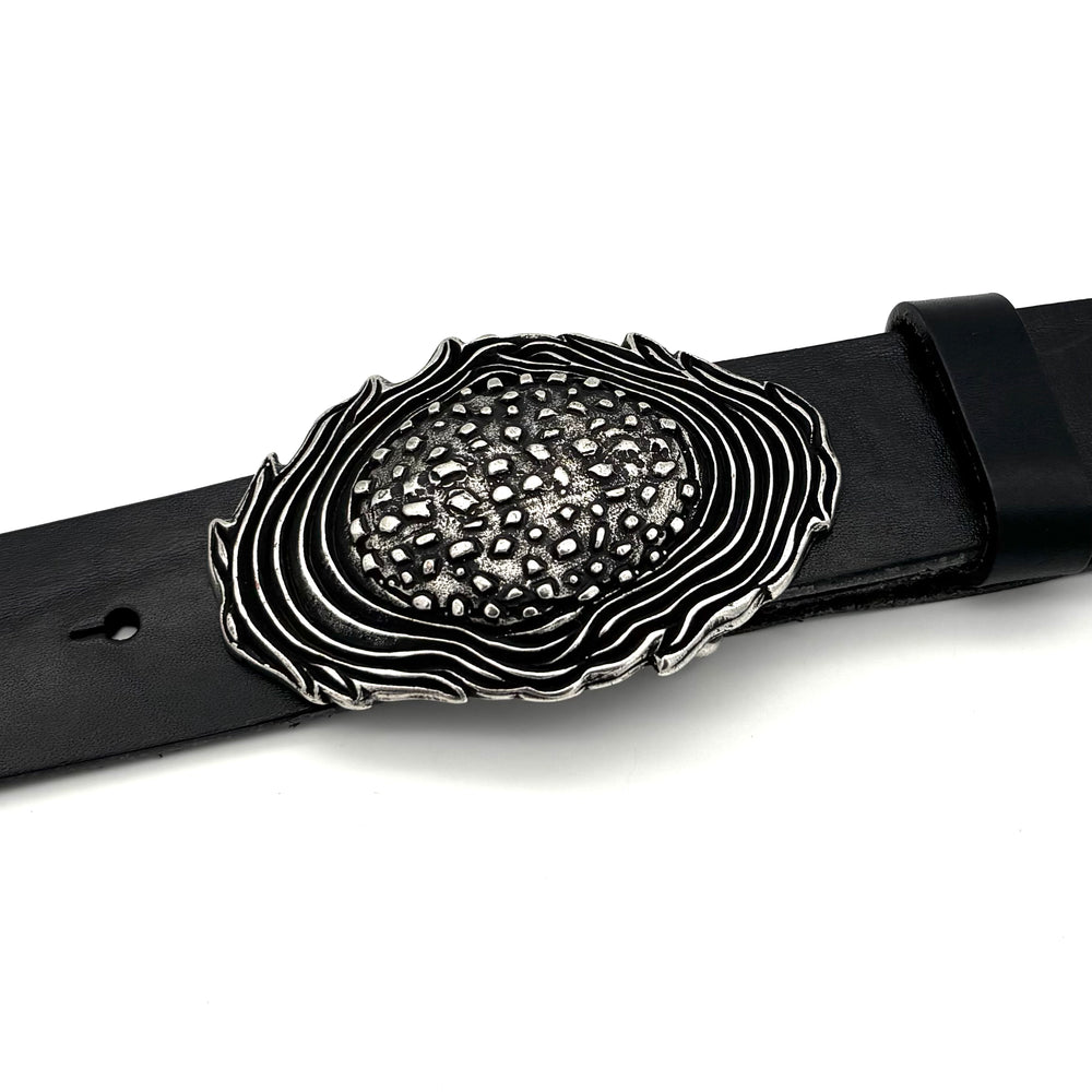 Detailansicht der Gürtelschließe Buckle 40 mm in Edelstahl geschwärzt mit matter Oberfläche