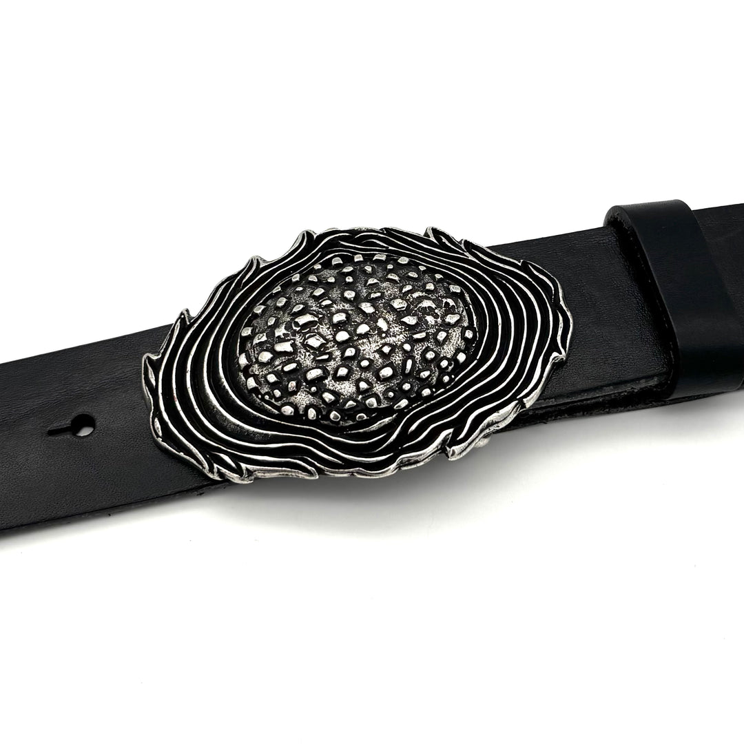 Detailansicht der Gürtelschließe Buckle 40 mm in Edelstahl geschwärzt mit matter Oberfläche