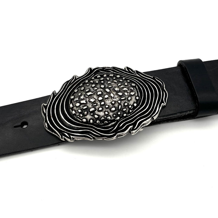 Detailansicht der Gürtelschließe Buckle 40 mm in Edelstahl geschwärzt mit matter Oberfläche