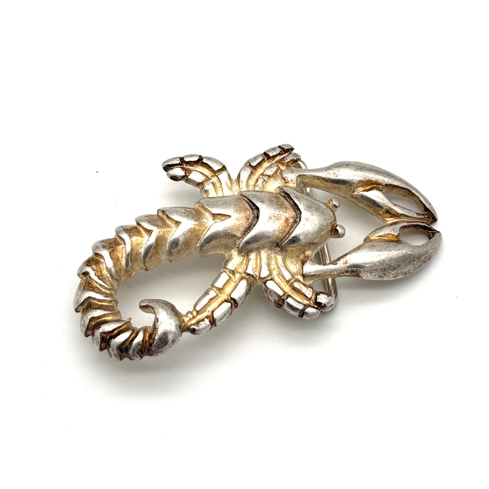 Detailansicht der Gürtelschließe Scorpion 40 mm in Gold mit matter Oberfläche
