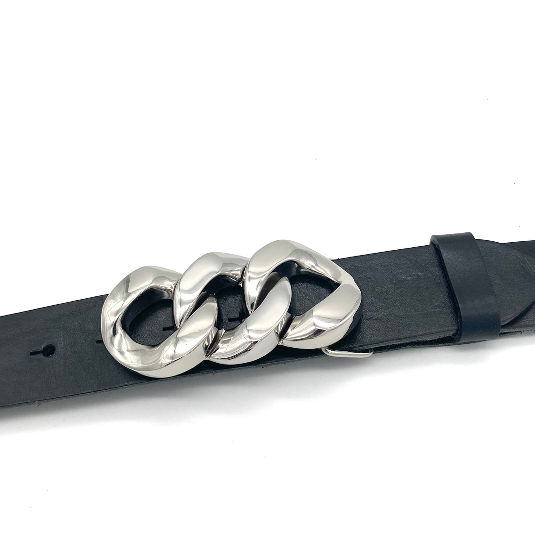 Silberne Motivschließe Kette 40 mm mit glänzender Oberfläche