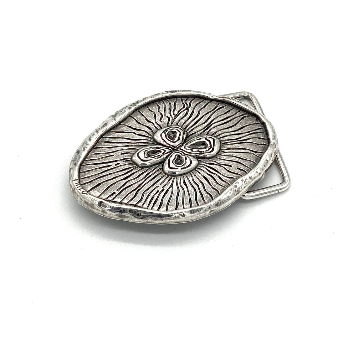 Buckle Kleeblatt 40 mm in Silber versilbert