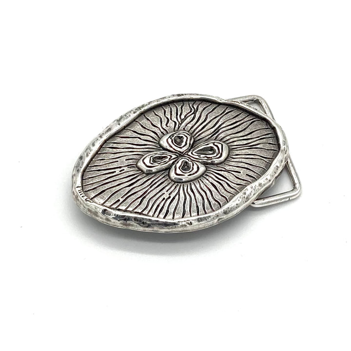 Buckle Kleeblatt 40 mm in Silber versilbert