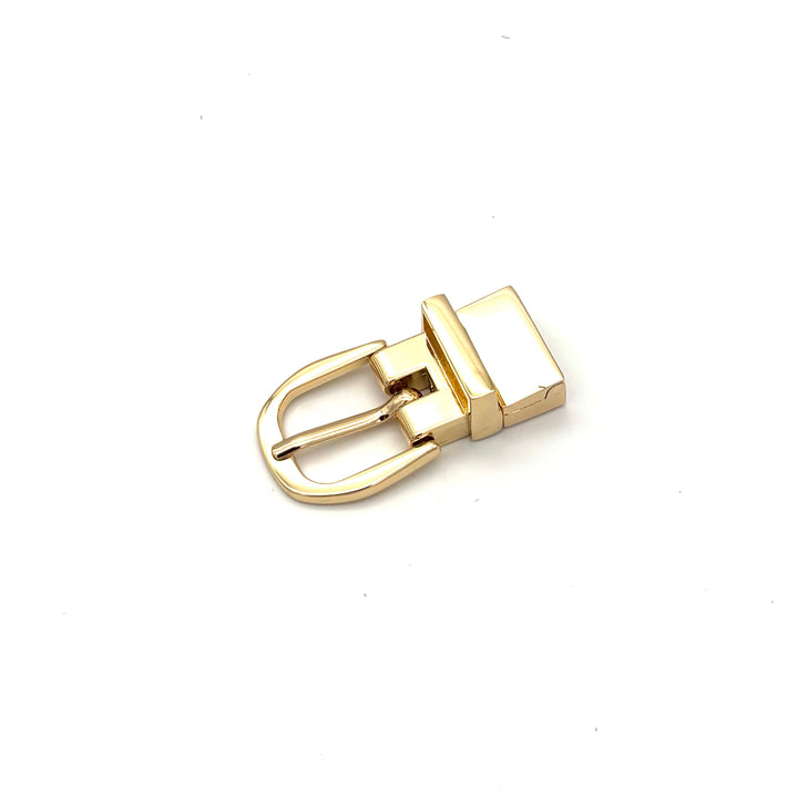 Klemmschließe Wendeschließe 20 mm Gold glänzend für beidseitig tragbare Ledergürtel Vorderansicht