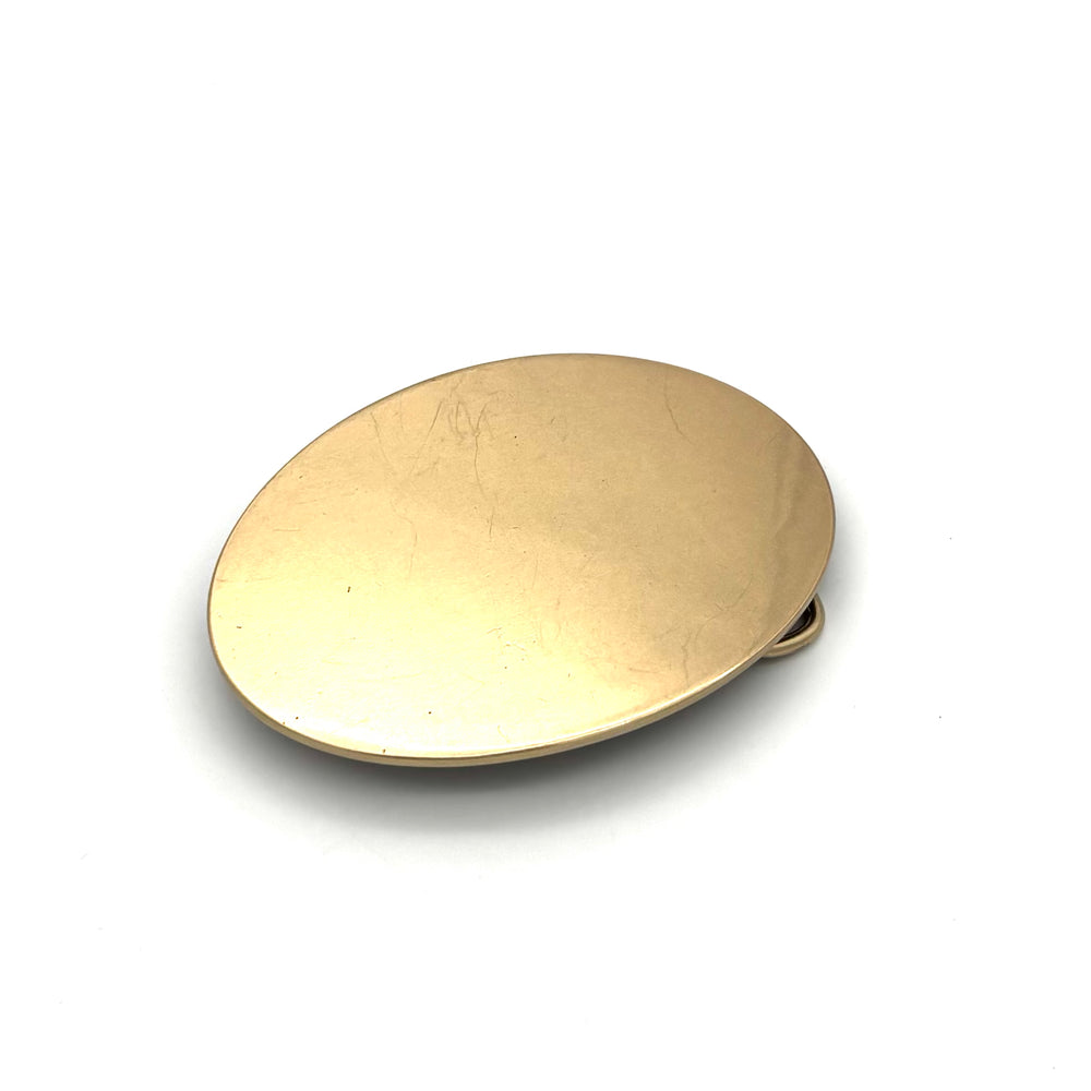 Oval 40 mm Gold matt als Motiv-Gürtelschließe für 40-mm-Druckknopfgürtel