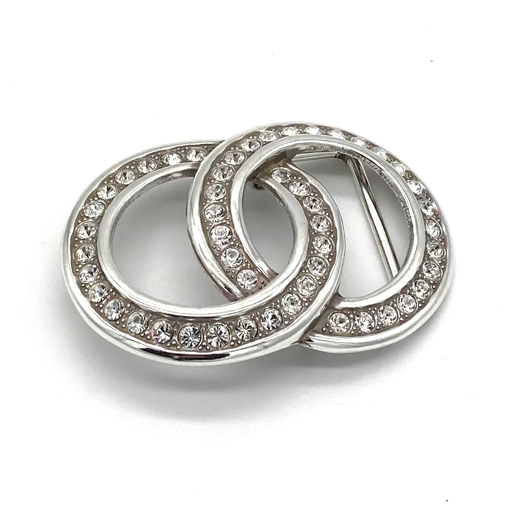 Buckle Ringe 40 mm Silber mit Strass