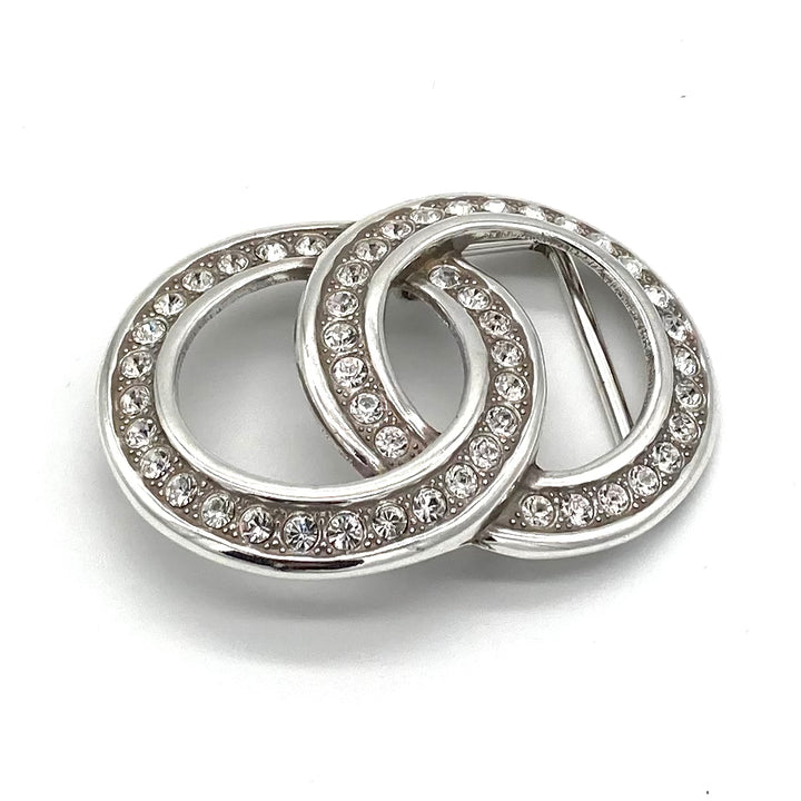 Buckle Ringe 40 mm Silber mit Strass