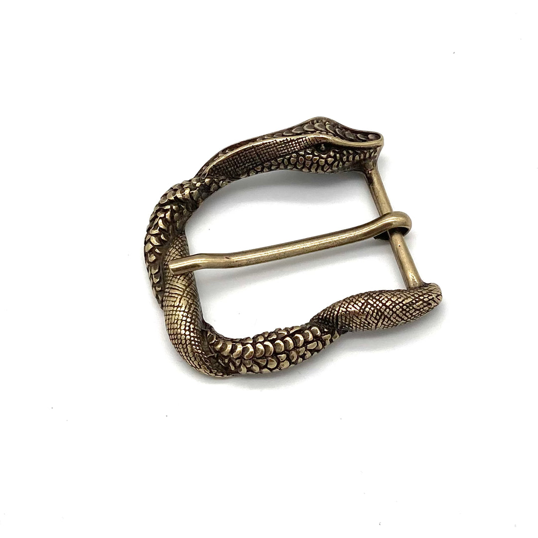 Schlangen-Gürtelschließe 40mm Gold geschwärzt