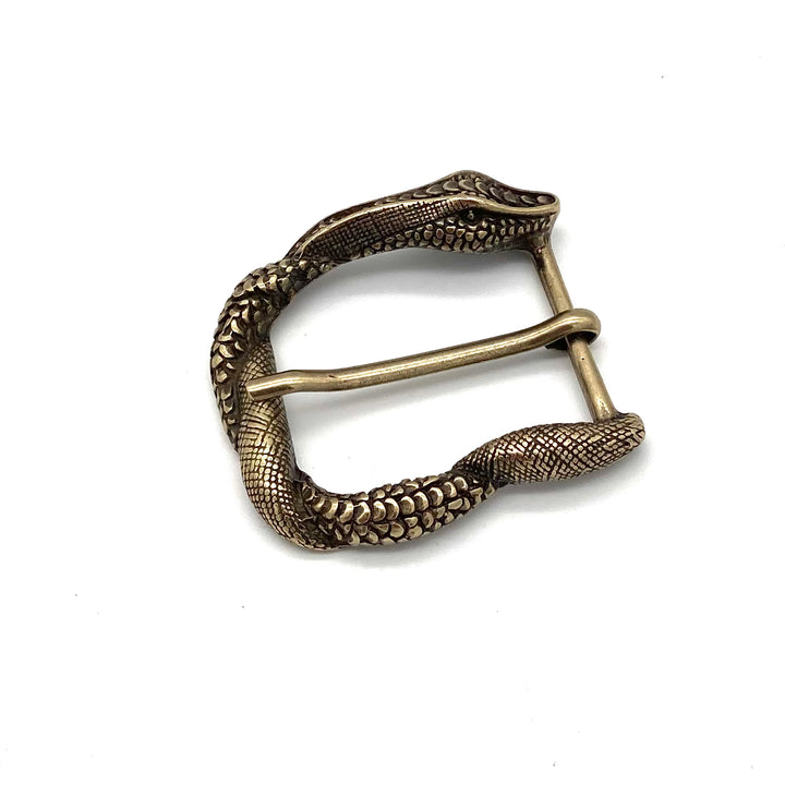 Schlangen-Gürtelschließe 40mm Gold geschwärzt