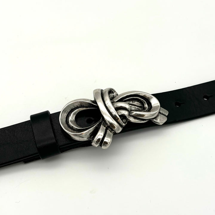 Schleife Buckle 30mm Altsilber mit matter Oberfläche