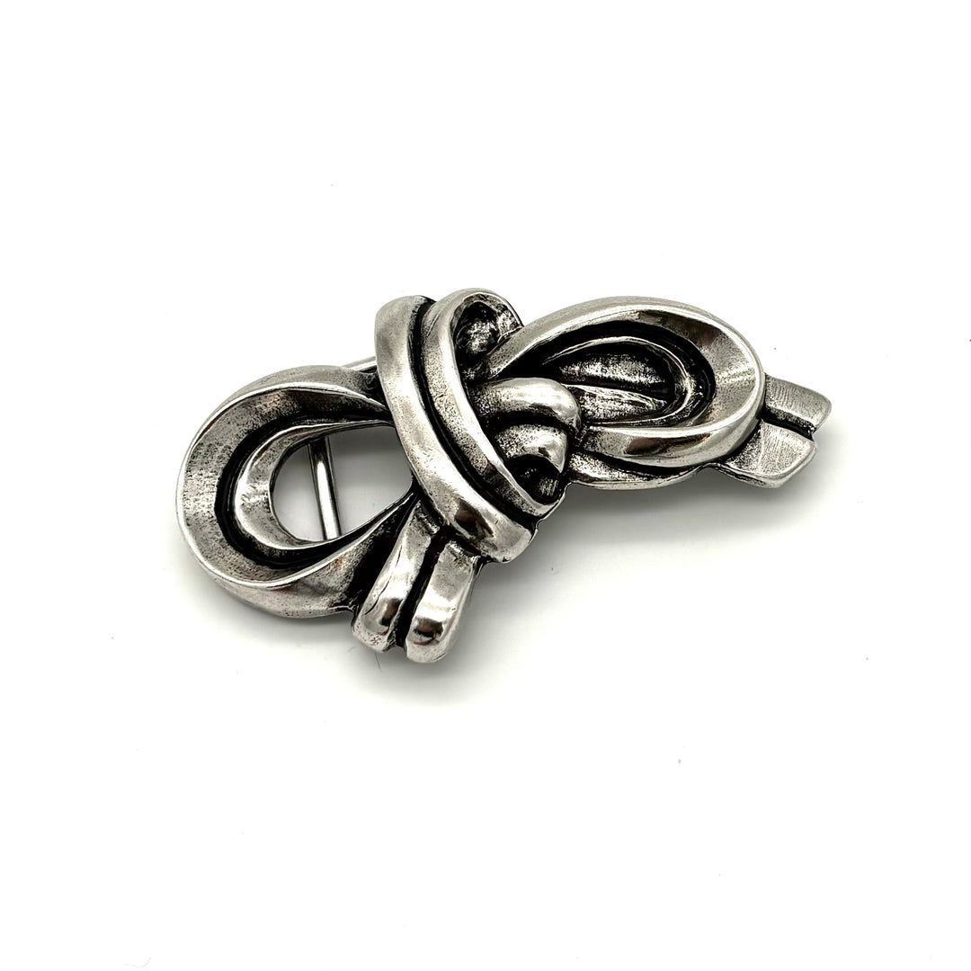 Schleife Gürtelschließe 30mm in Altsilber