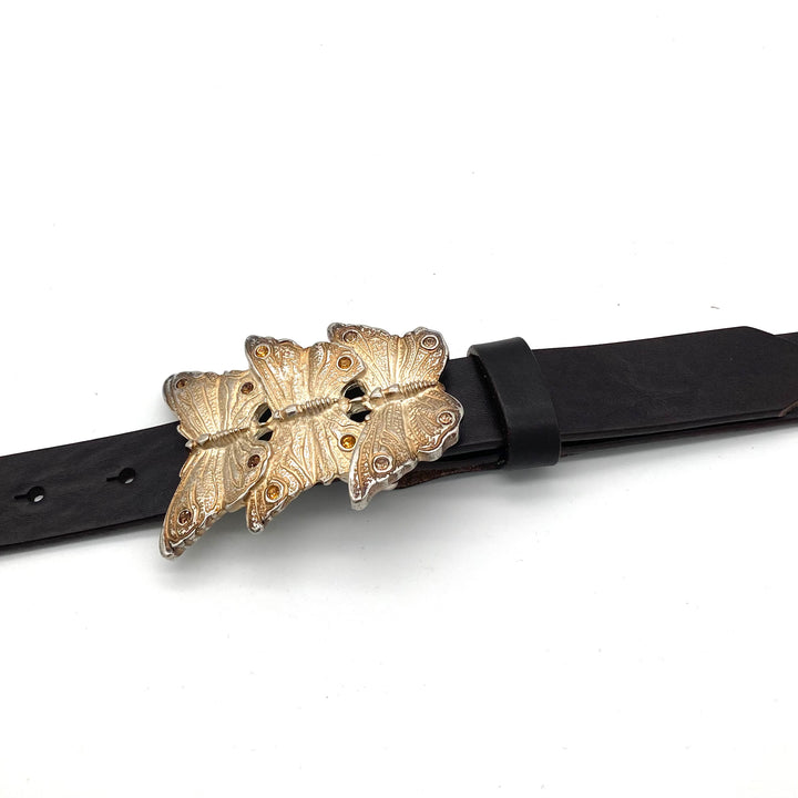 Schmetterling Buckle 30mm in Altgold Light