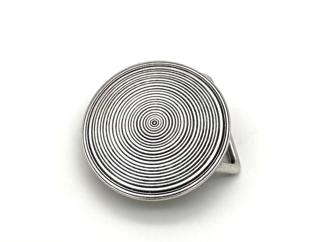 Spirale Buckle 30 mm Altsilber mit matter Oberfläche für 30 mm Druckknopfgürtel Vorderansicht