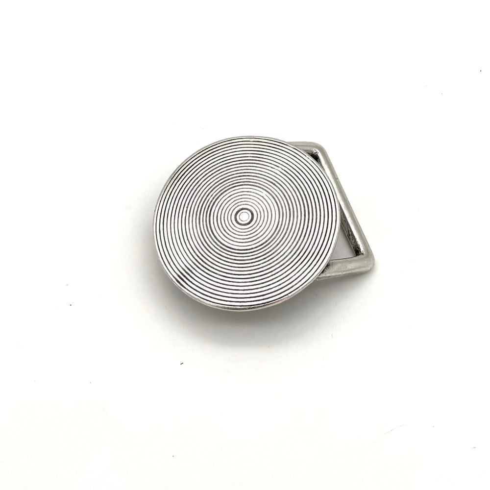 Spirale Buckle 40 mm Altsilber mit matter Oberfläche für 40 mm Druckknopfgürtel Vorderansicht