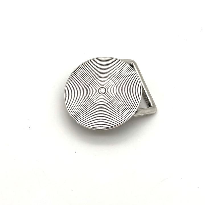 Spirale Buckle 40 mm Altsilber mit matter Oberfläche für 40 mm Druckknopfgürtel Vorderansicht
